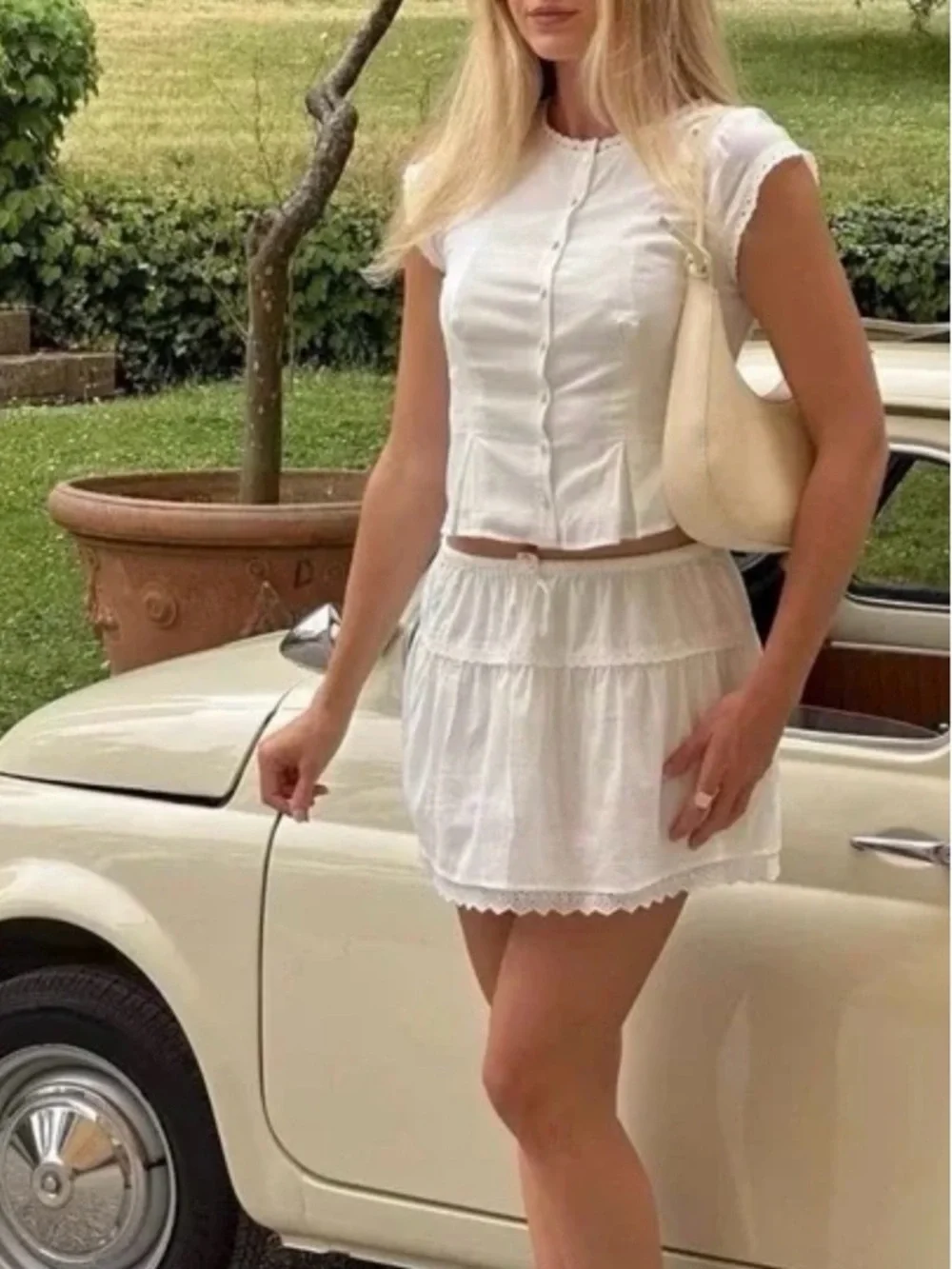 Reformation Valetta Two Piece In White, brand new, never worn, no flaws. - Picture 7 of 9
